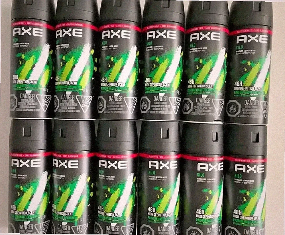 12x Lot AXE Kilo Deodorant Body Spray 4oz Discontinued Scent Mandarin Sandalwood