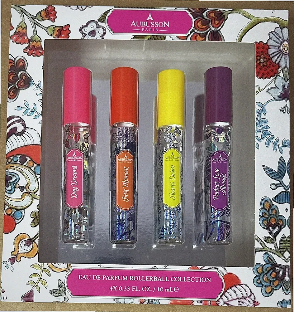 Aubusson Paris Rollerball Perfume Gift Set 4 X 0.33 oz/10 ml NIB SEALED BOX