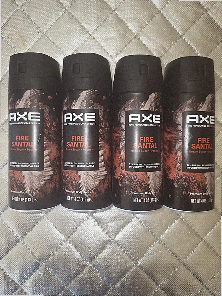 Axe Fine Fragrance Collection Body Spray Fire Santal 4 Oz 72H Fresh Lot Of 4