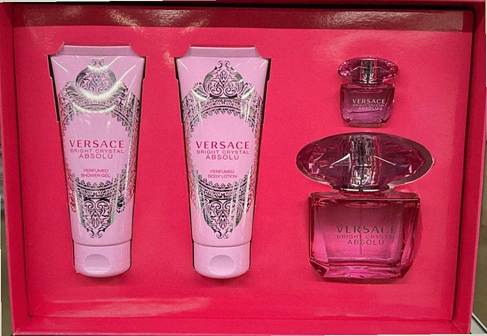VERSACE BRIGHT CRYSTAL ABSOLU by Versace 4 PIECE GIFT SET - 3.4 OZ PERFUME